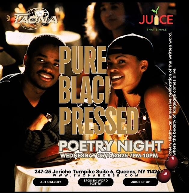PURE BLACK PRESSED: POETRY + ART, 14 May | Event in Queens | AllEvents