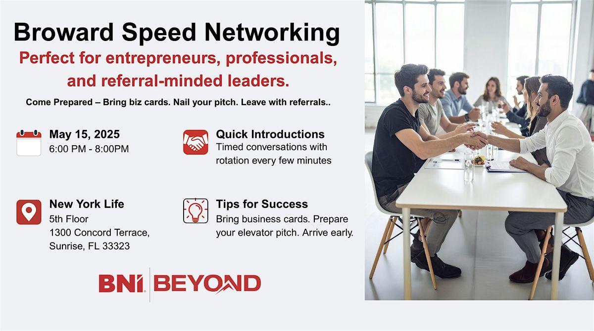 Broward Speed Networking, 15 May | Event in Sunrise | AllEvents