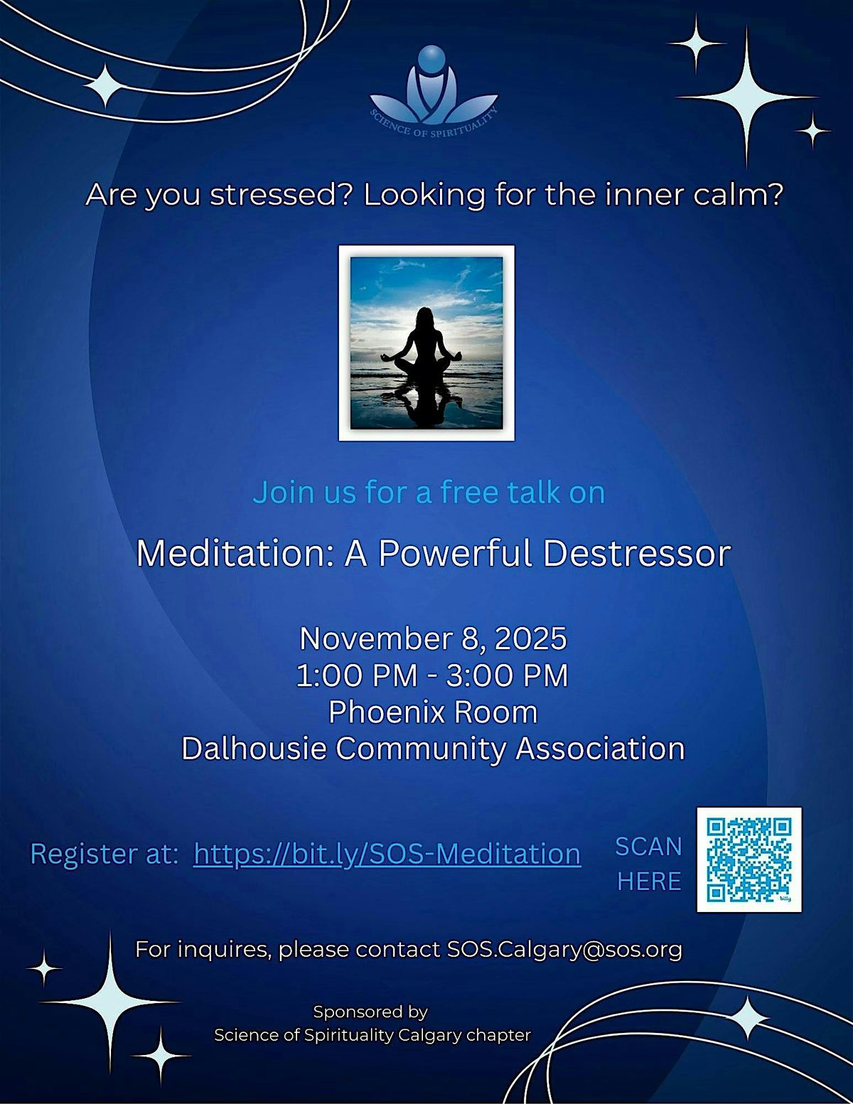 Meditation: A Powerful Destressor, 8 November | Event in Calgary | AllEvents