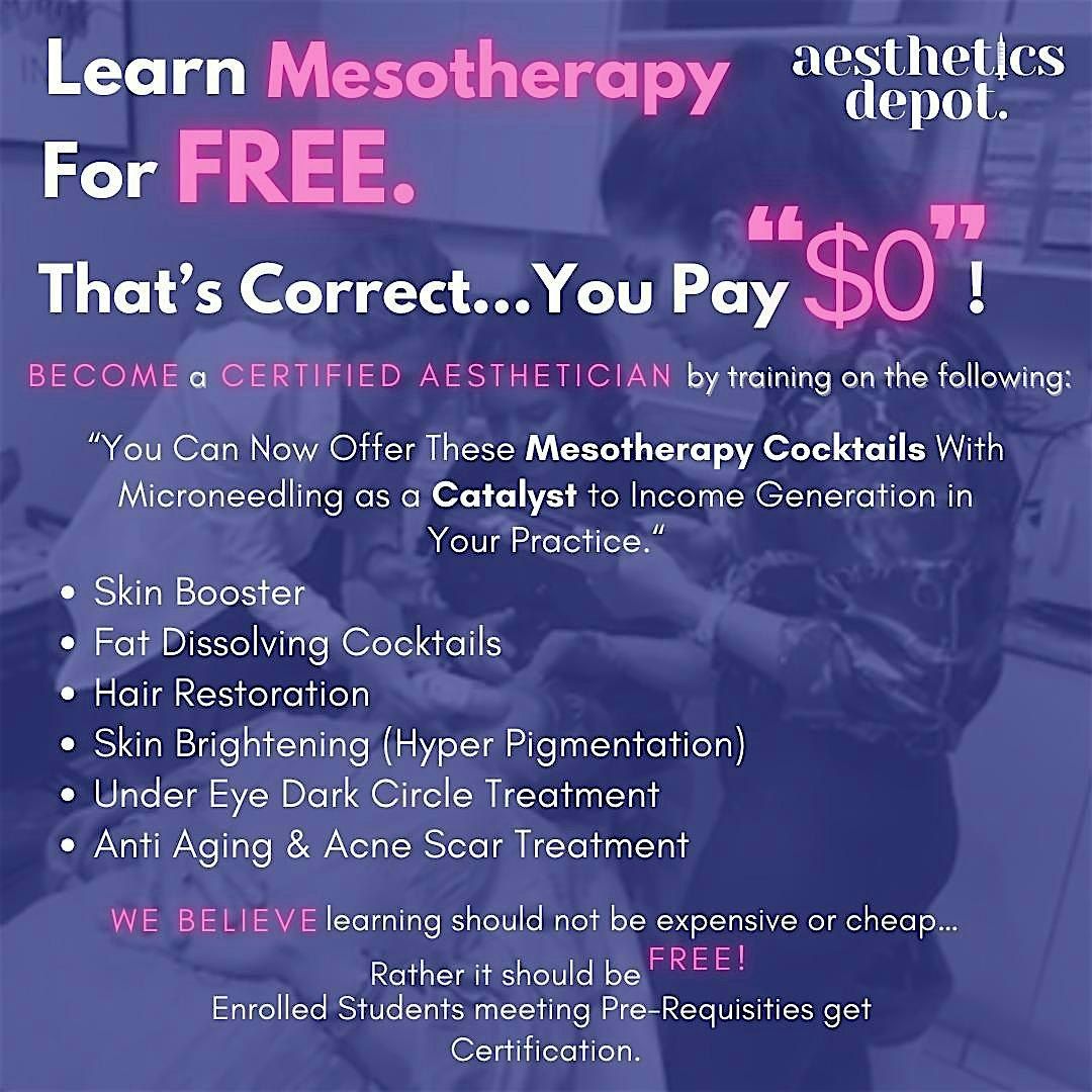 Mesotherapy Training for Free at Institute of Medical Aesthetics Toronto, 20 October | Event in Toronto | AllEvents