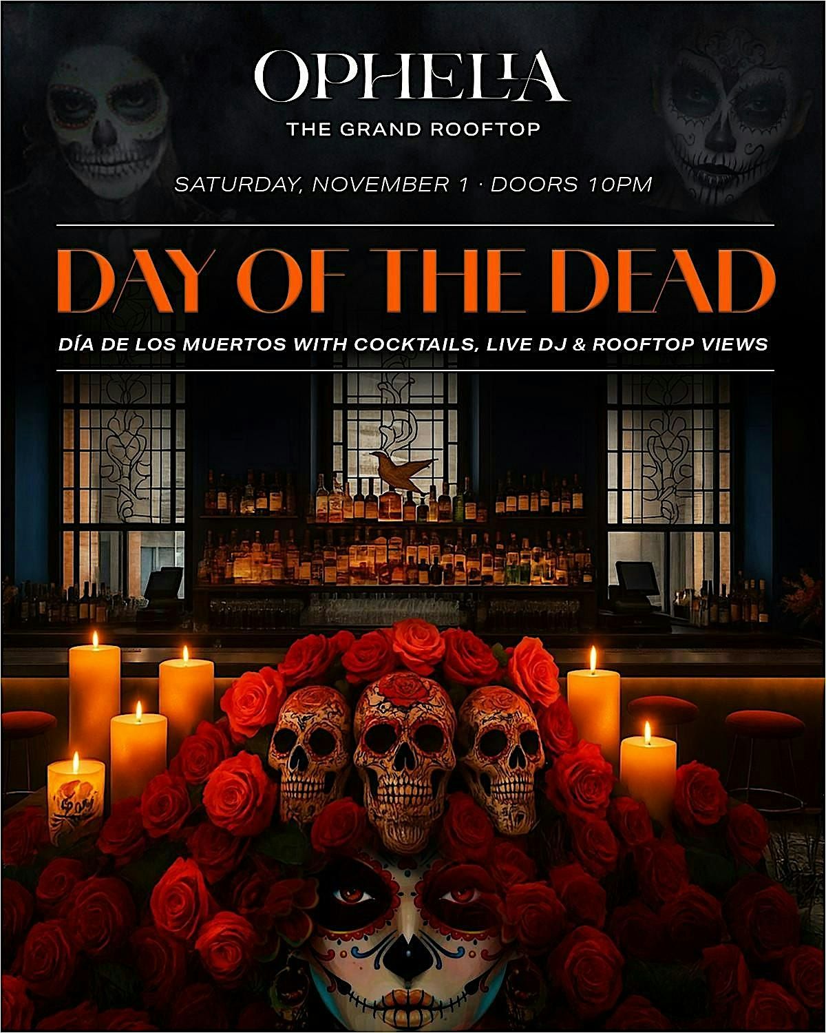 11/1: Día de los Muertos Halloween Bash @ OPHELIA - NYC's Premier Rooftop, 1 November | Event in New York