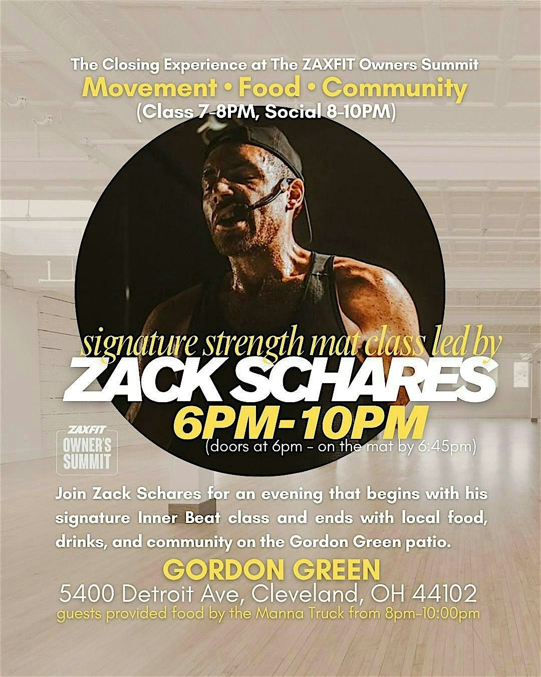 ZAXFIT Summit Closing Experience: Movement, Food & Community, 22 October | Event in Cleveland | AllEvents