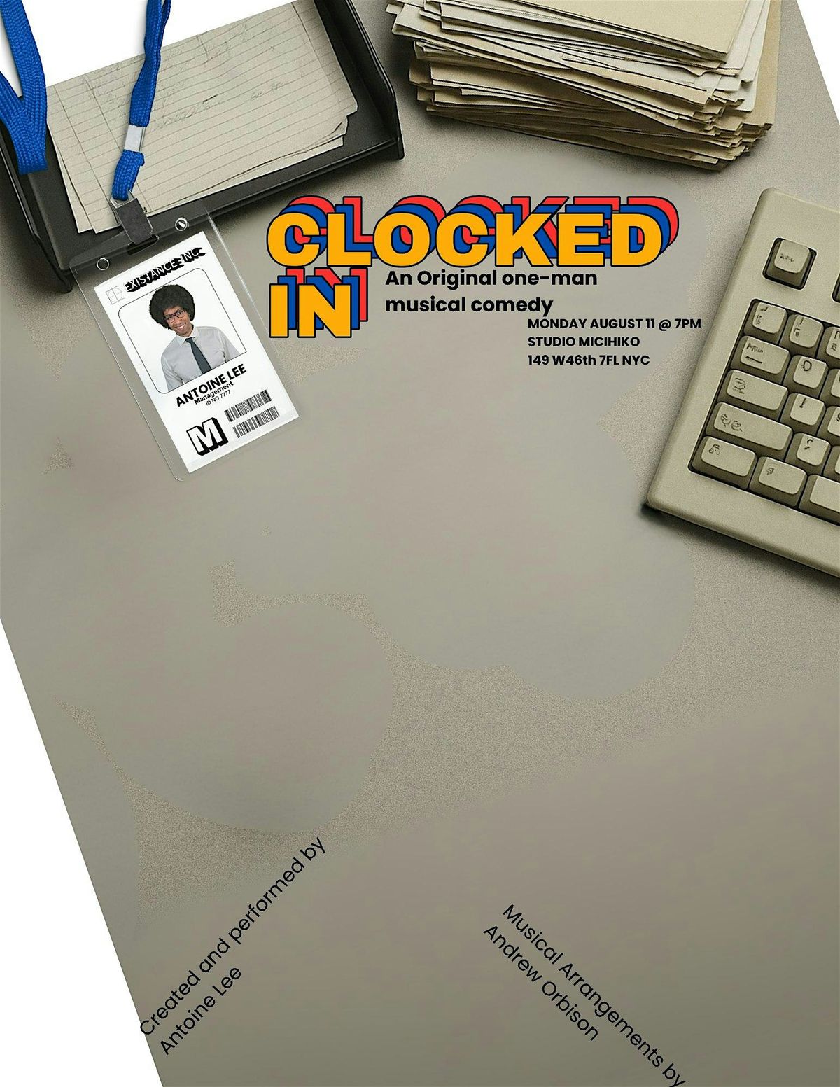 Clocked In: A one man show, 11 August | Event in New York | AllEvents