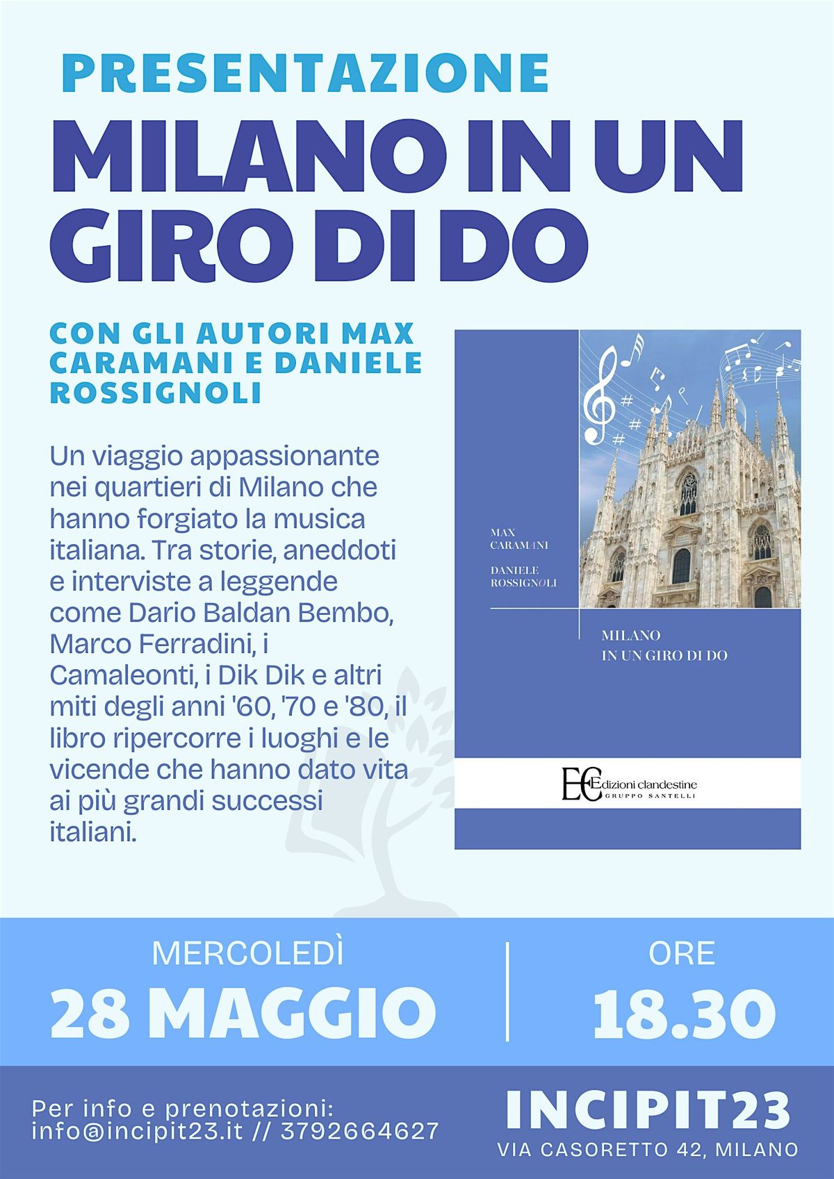 Presentazione libro  "Milano in un giro di Do" con ospiti d'eccezione, 28 May | Event in Milano