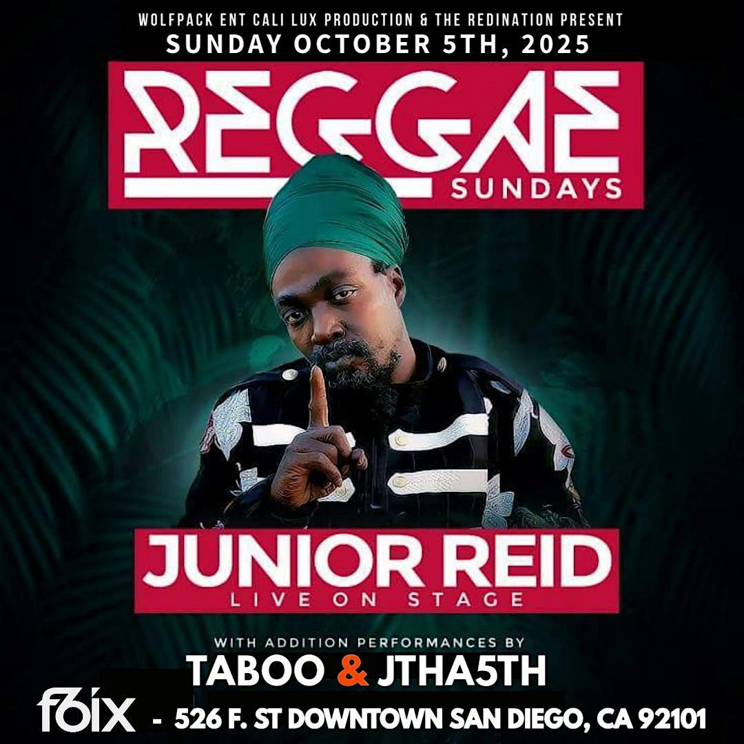 Junior Reid Live On Stage Reggae Sunday, 5 October | Event in San Diego | AllEvents