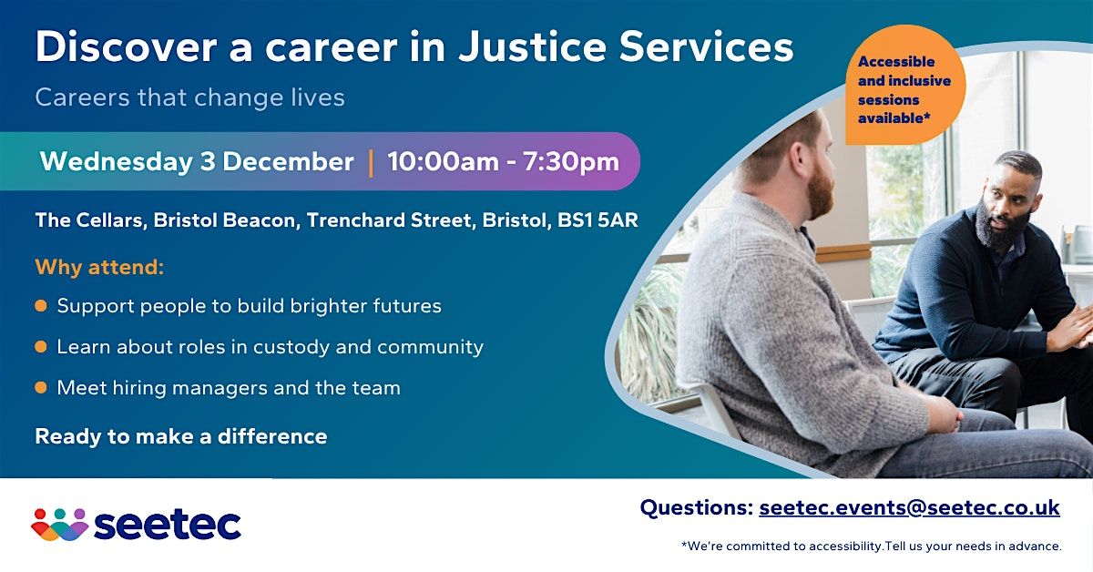 Discover a career in Justice Services, 3 December | Event in Bristol | AllEvents