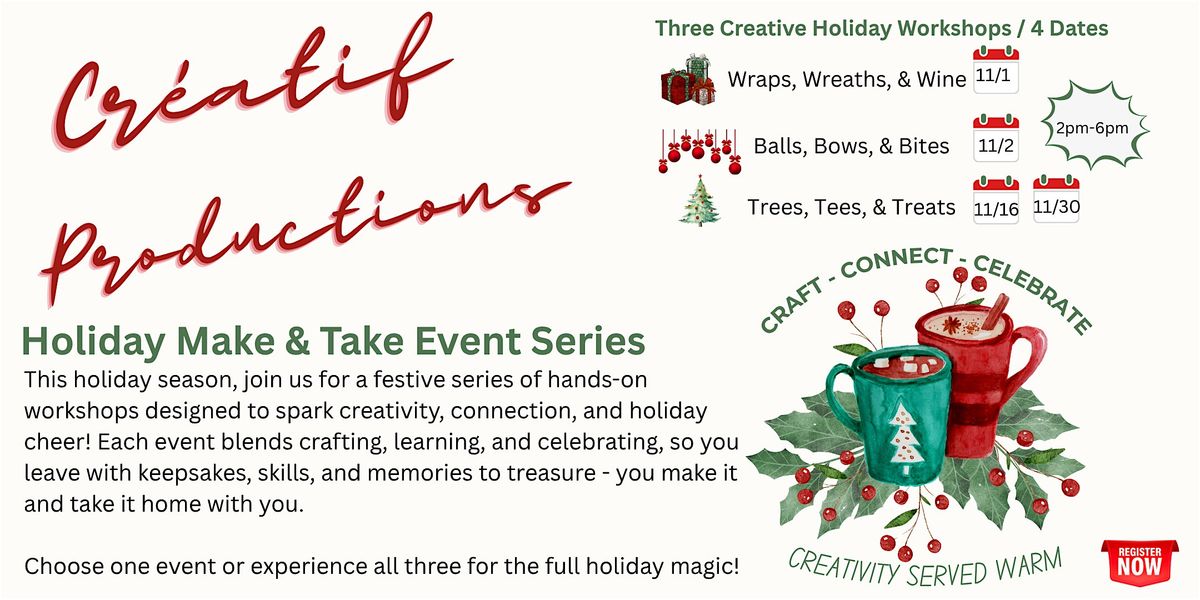 Créatif Productions Holiday Make & Take Event Series, 1 November | Event in Harrisburg | AllEvents
