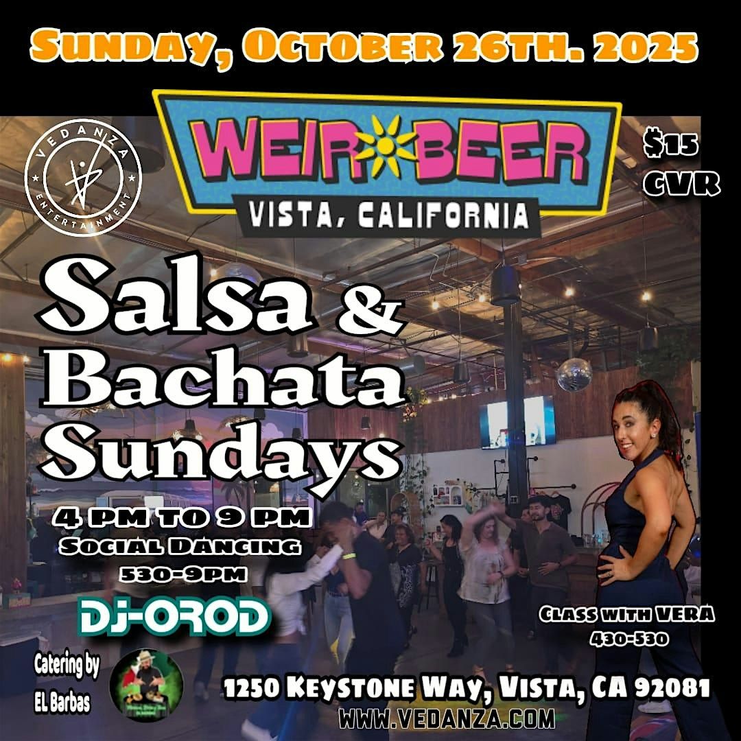 Salsa, Bachata & Beer Sundays in Vista, CA, 26 October | Event in Vista | AllEvents