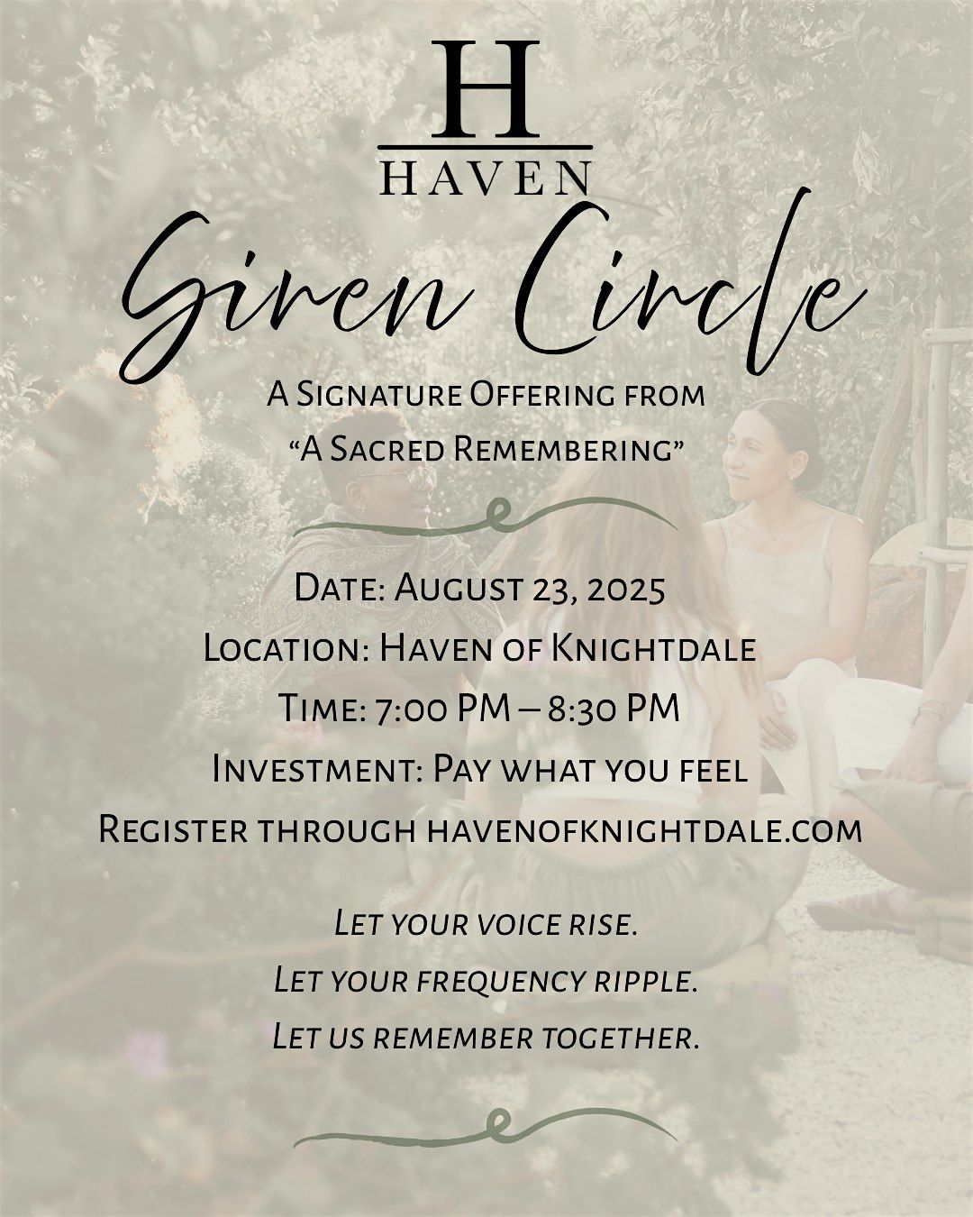 Siren Circle, 23 August | Event in Knightdale | AllEvents