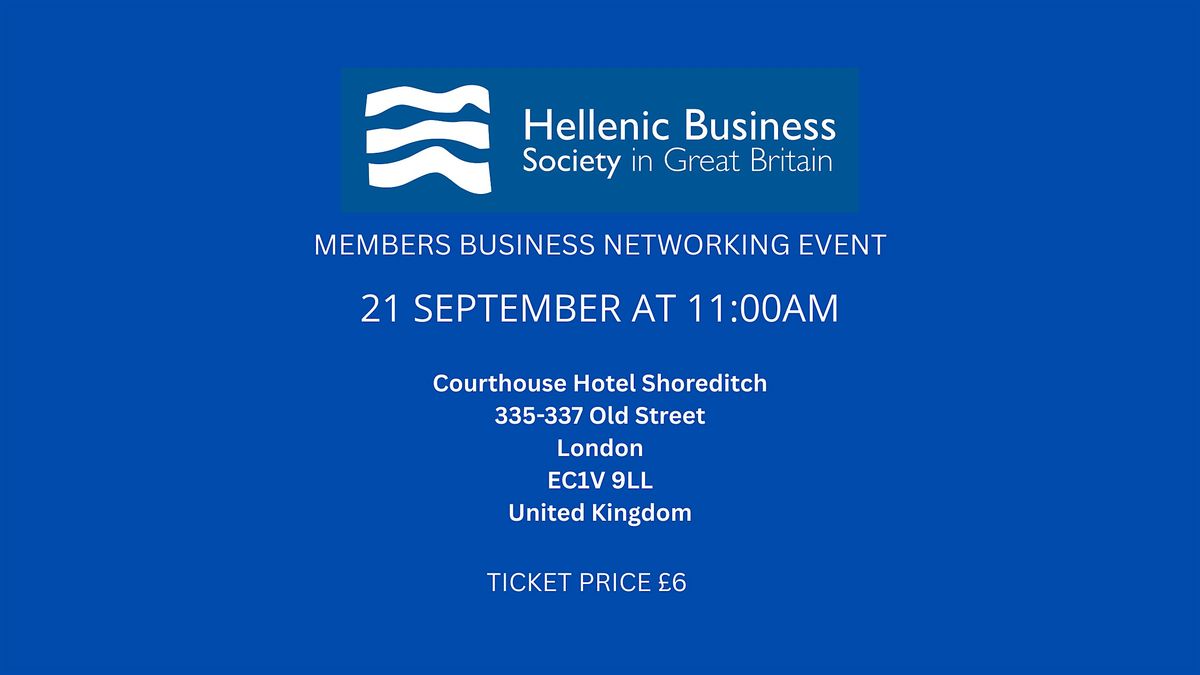 Hellenic Business Society in GB  Networking Coffee Morning, 21 September | Event in London | AllEvents
