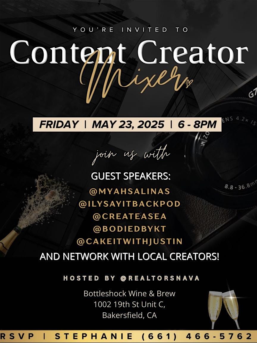 Content Creator Mixer, 23 May | Event in Bakersfield | AllEvents