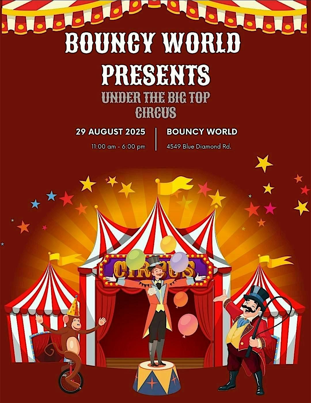 RSVP LIST FOR BOUNCY WORLDS BIG TOP EVENT, 29 August | Event in Las Vegas | AllEvents