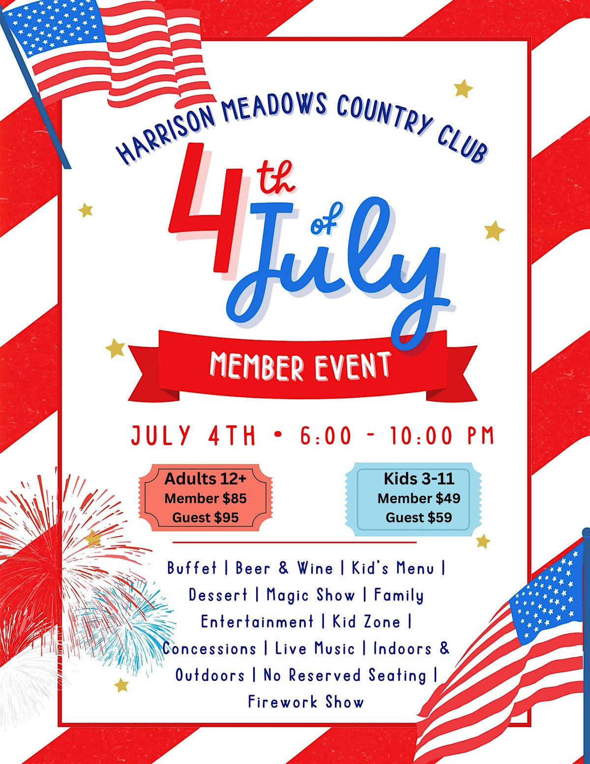 Harrison Meadows Country Club 4th of July Member Event 2025, 4 July | Event in Harrison | AllEvents