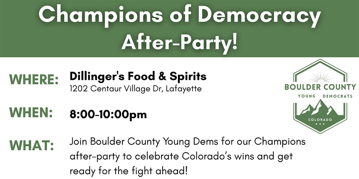 Champions of Democracy After-Party, 16 July | Event in Lafayette | AllEvents