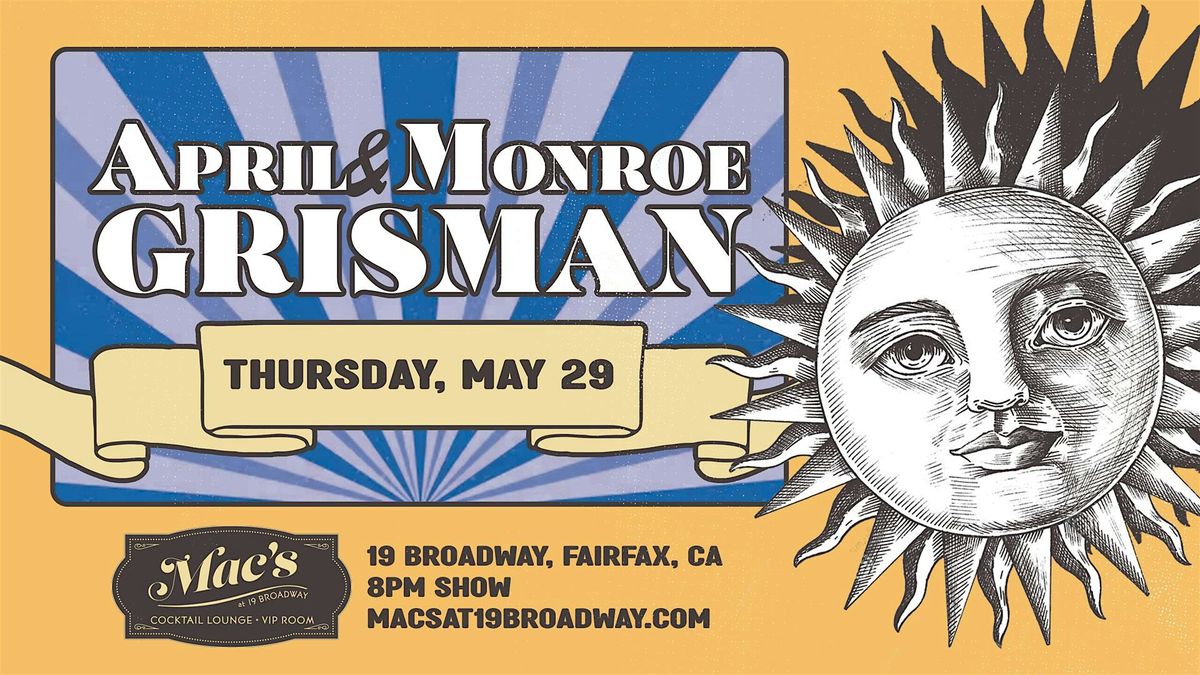 April & Monroe Grisman Band, 29 May | Event in Fairfax | AllEvents
