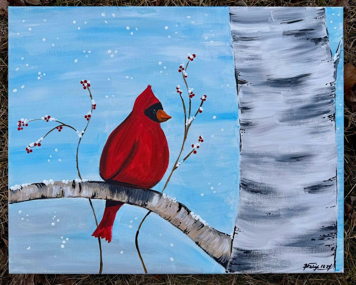 Winter Cardinal Paint & Sip Night, 11 December | Event in Conway | AllEvents