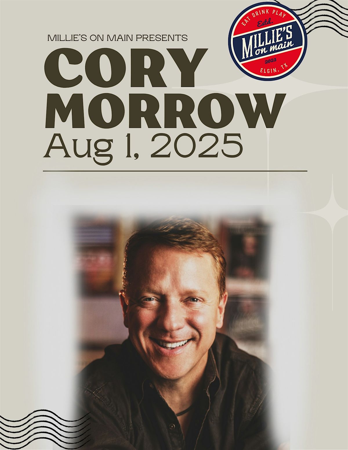Cory Morrow at Millie's on Main, 1 August | Event in Elgin | AllEvents