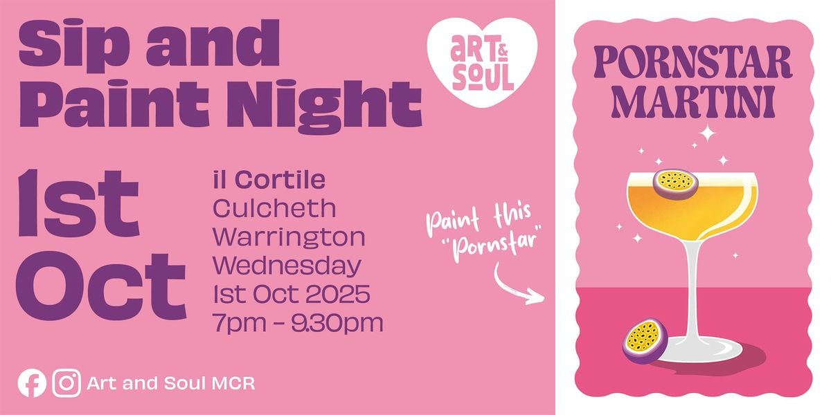 Sip and Paint Night at il Cortile, Culcheth, 1 October | Event in Culcheth | AllEvents