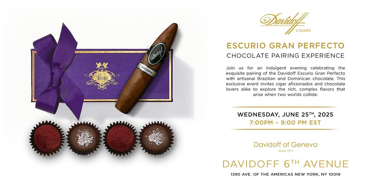 DAVIDOFF ESCURIO - CHOCOLATE PAIRING EXPERIENCE, 25 June | Event in New York | AllEvents