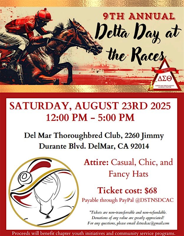 Delta Day at the Races with NSDCAC of Delta Sigma Theta Sorority, 23 August | Event in Del Mar | AllEvents