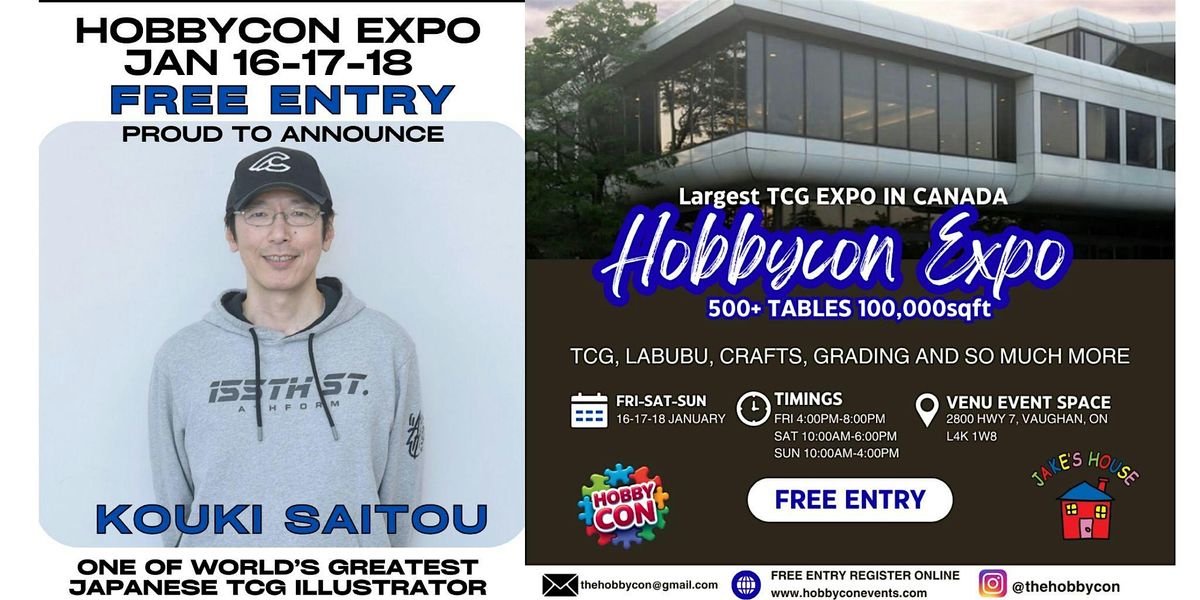 Hobby Con Expo Vaughan - FREE TCG Show ft. Voice Actors + World Illustrator, 16 January | Event in Vaughan