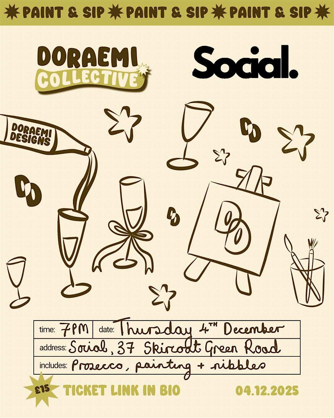 Doraemi Collective x Social - Paint & Sip, 4 December | Event in Halifax | AllEvents