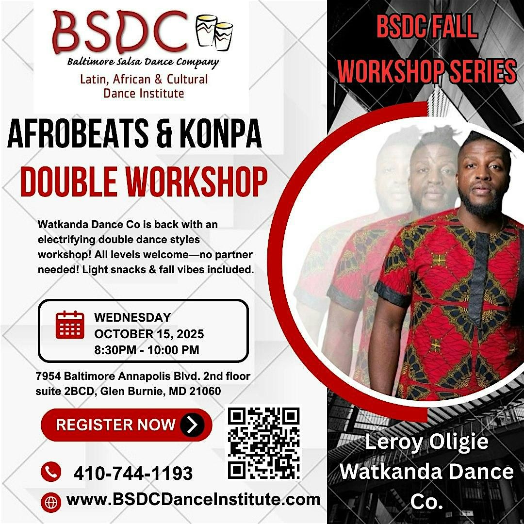 Afrobeats & Konpa with Watkanda Dance Co! BSDC Fall Workshop Series!, 15 October | Event in Glen Burnie