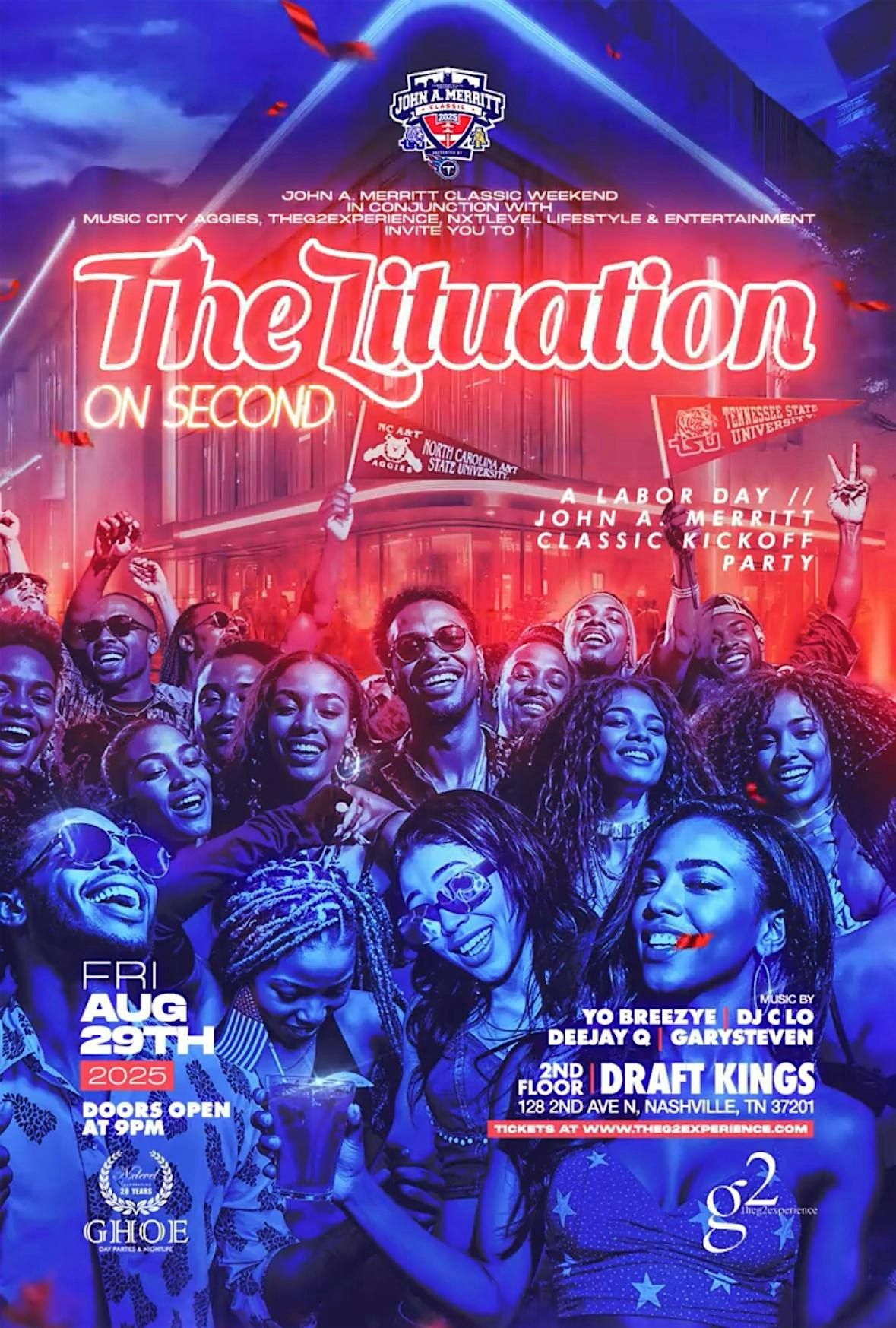 THE LITUATION On Second ::  A LABOR DAY // JOHN A. MERRITT CLASSIC KICKOFF, 29 August | Event in Nashville