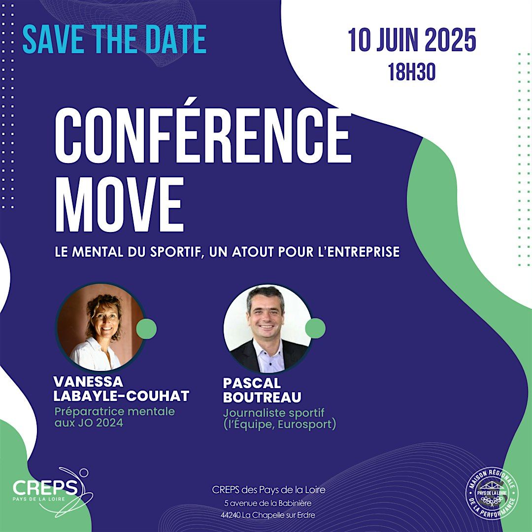 Conférence  MOVE :   Le mental du sportif, un atout pour l’entreprise, 10 June | Event in La Chapelle-sur-Erdre