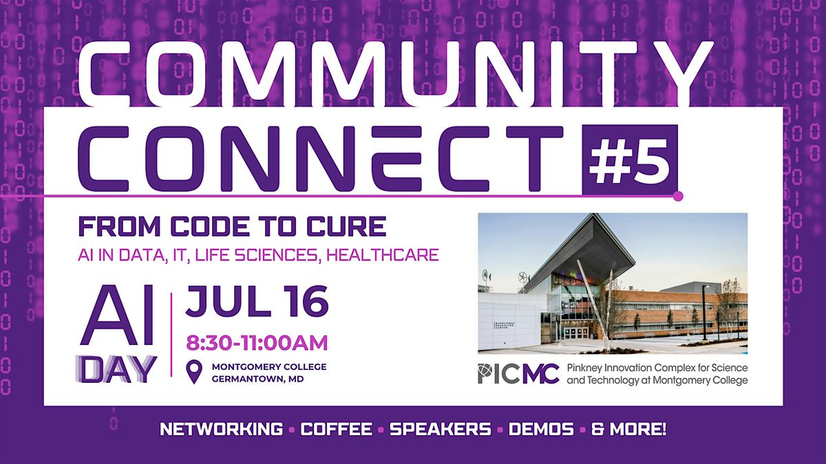 Community Connect #5 - From Code to Cure -  A Biotech Networking Event, 16 July | Event in Germantown | AllEvents