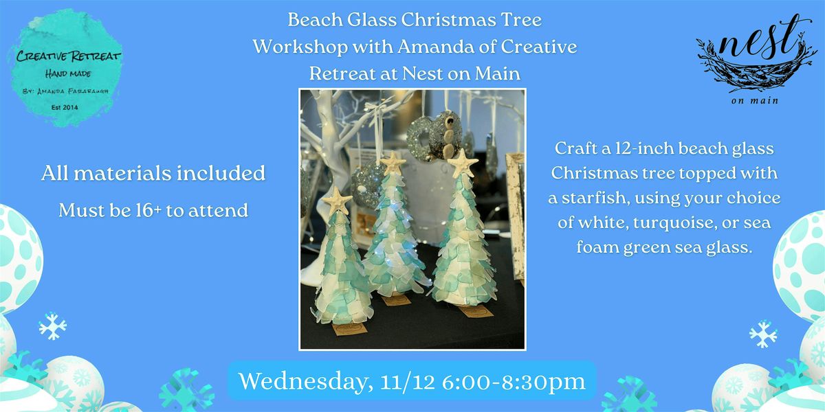 Beach Glass Christmas Tree Workshop with Amanda of Creative Retreat, 12 November | Event in Northport | AllEvents