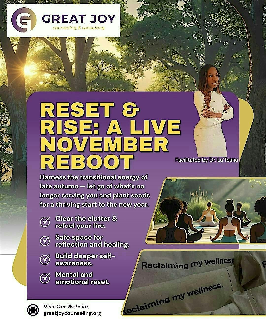 Reset & Rise: A Live November Reboot, 2 November | Event in Clark | AllEvents