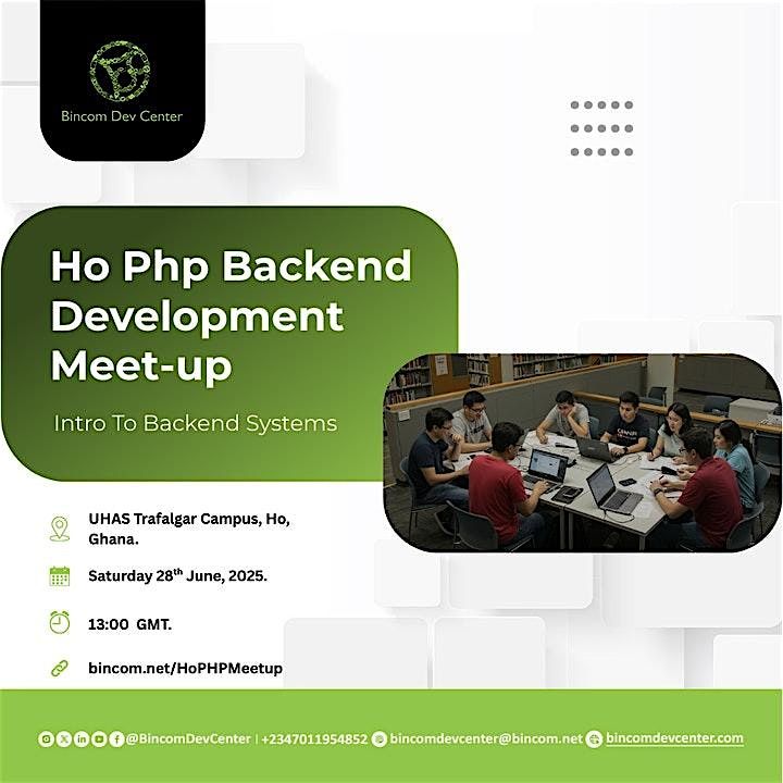 Ho PHP Meetup: Intro to Backend Systems, 28 June | Event in Ho | AllEvents