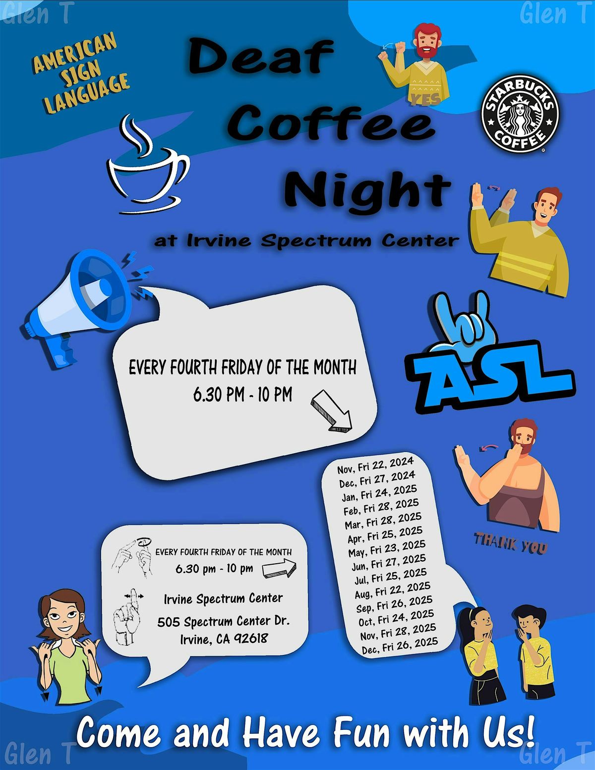 ASL - Deaf Coffee Night at Irvine Spectrum Center, 23 May | Event in Irvine | AllEvents