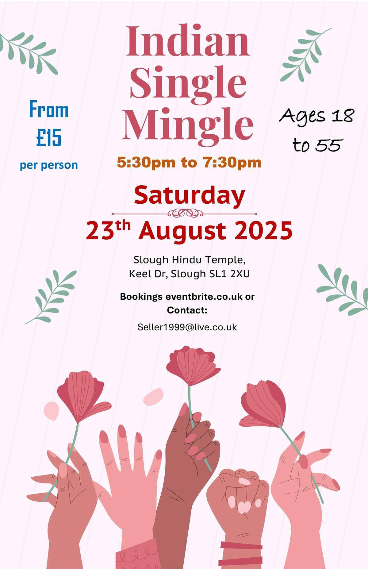 Indian Singles Speed Dating SLOUGH HINDU TEMPLE, 23 August | Event in Slough | AllEvents
