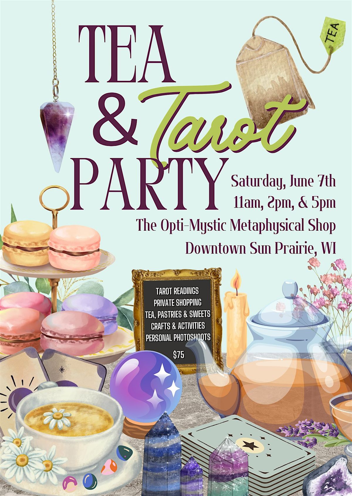 Tea & Tarot Party, 7 June | Event in Sun Prairie | AllEvents