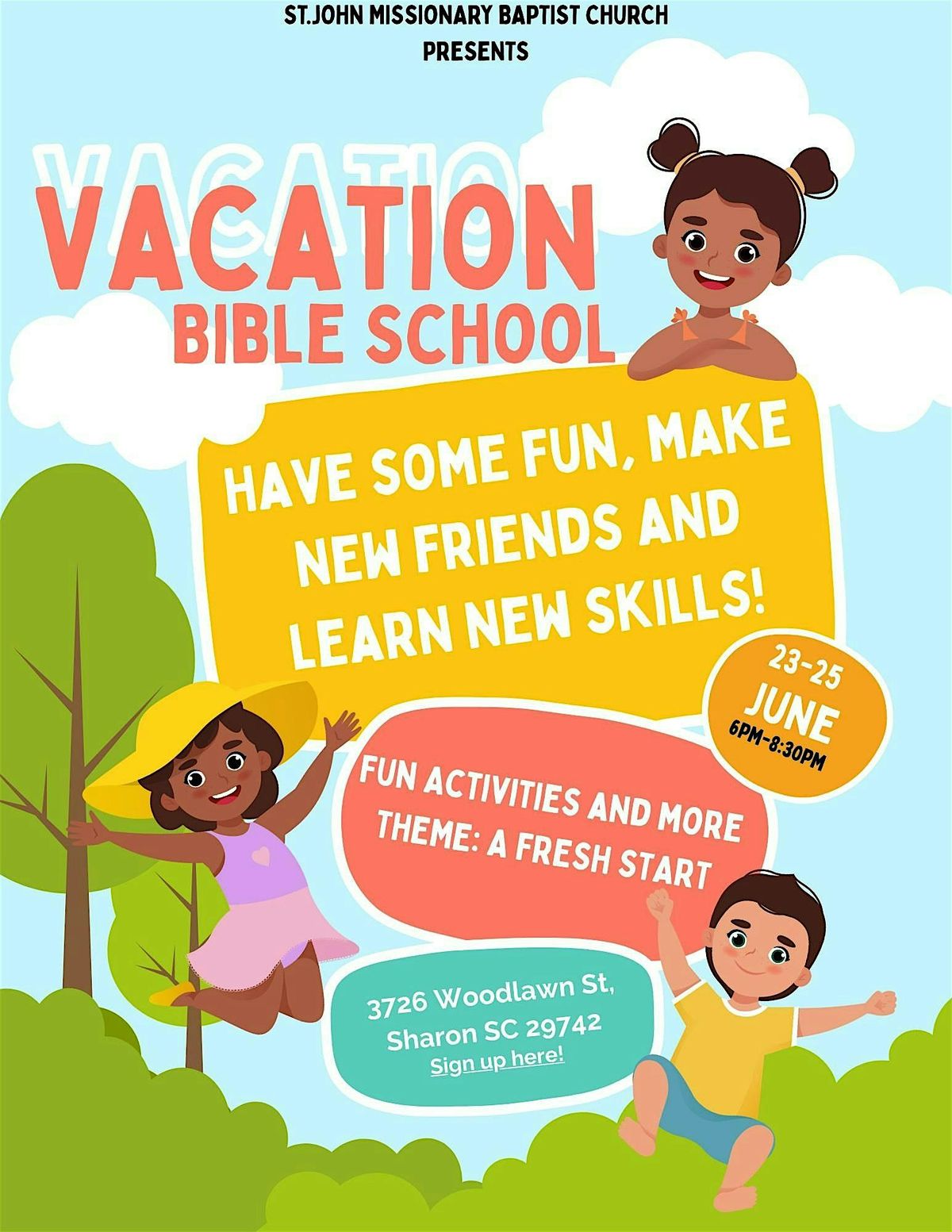St. John MBC 2025 Vacation Bible School, 23 June | Event in Sharon | AllEvents