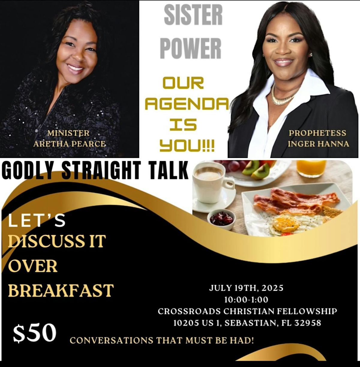 The GODLY STRAIGHT TALK:LET'S DISCUSS IT OVER BREAKFAST, 19 July | Event in Sebastian | AllEvents