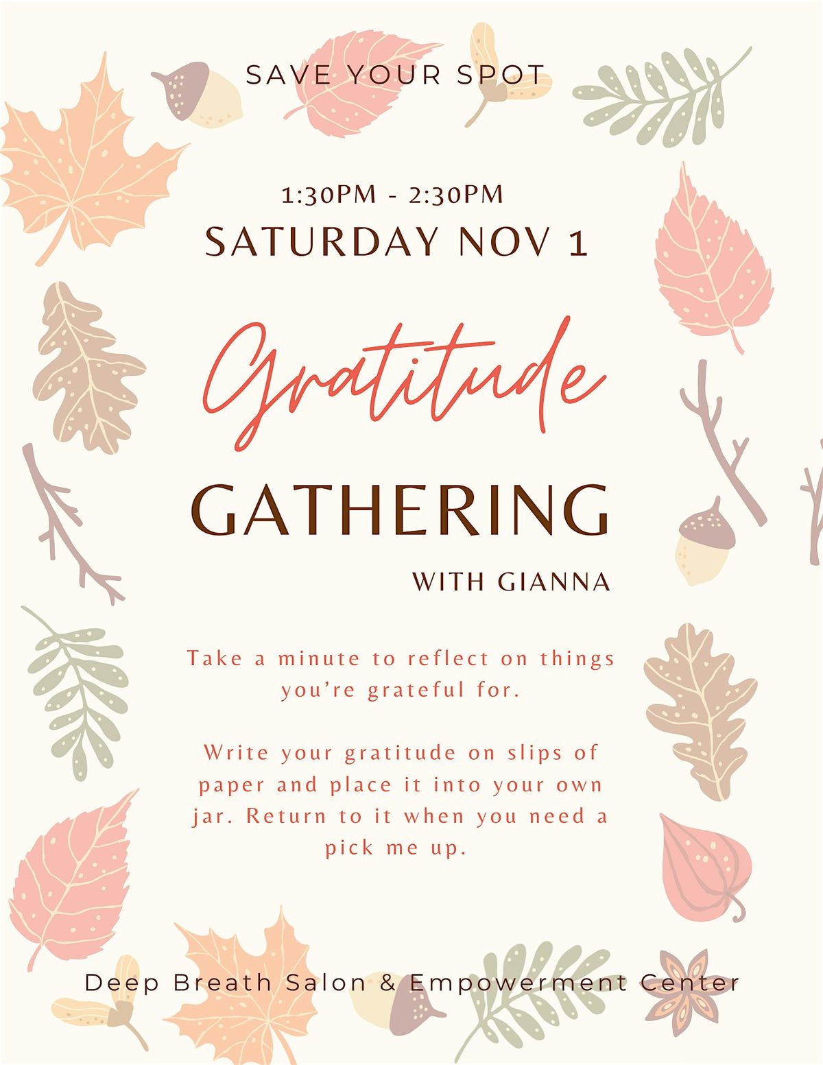 Gratitude Gathering, 1 November | Event in Cranston | AllEvents