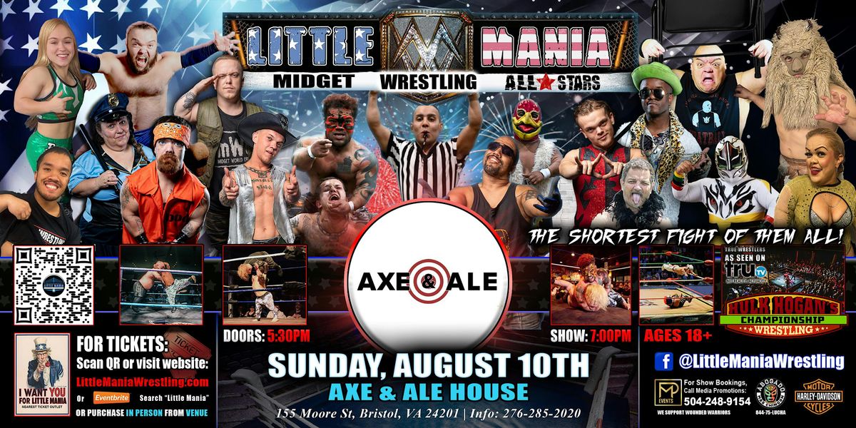 Bristol, VA- Little Mania Midget Wrestling @ Axe & Ale House, 10 August | Event in Bristol | AllEvents