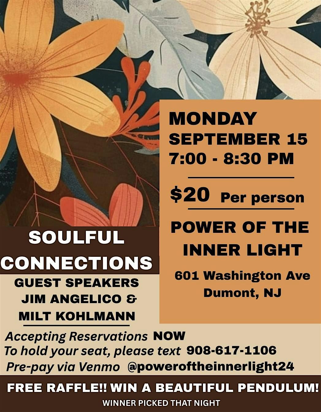 Soulful Connections, 15 September | Event in Dumont | AllEvents