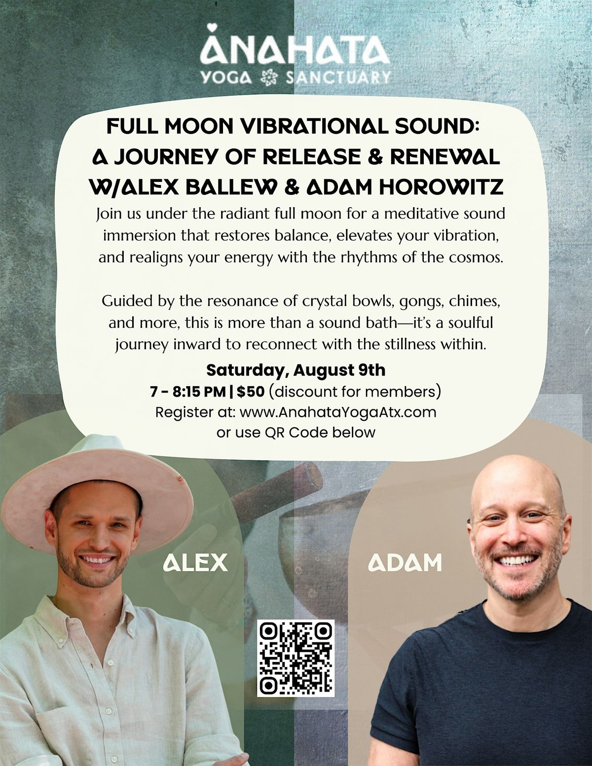 Full Moon Vibrational Sound: A Journey of Release & Renewal with with Alex, 9 August | Event in Austin
