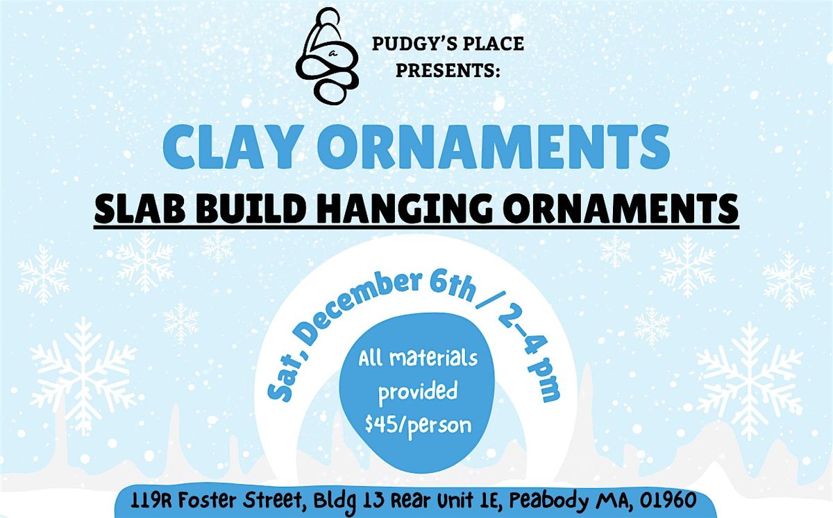 DIY Clay Ornaments (Slab-Building) Fun for the whole family! 12/6 ; 2-4pm, 6 December | Event in Peabody | AllEvents