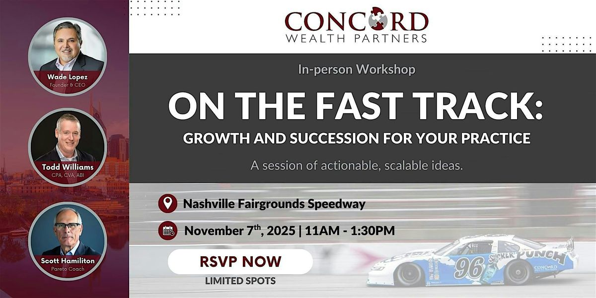 On the Fast Track: Growth and Succession for Your Practice, 7 November | Event in Nashville | AllEvents
