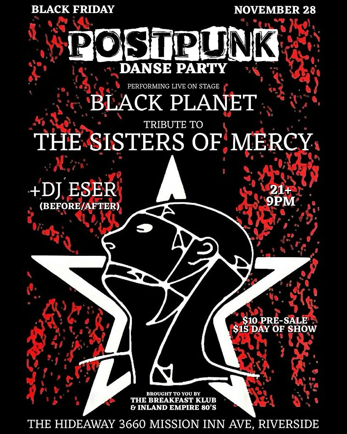 Live tribute to The Sisters of Mercy at The Hideaway Riverside!, 28 November | Event in Riverside | AllEvents