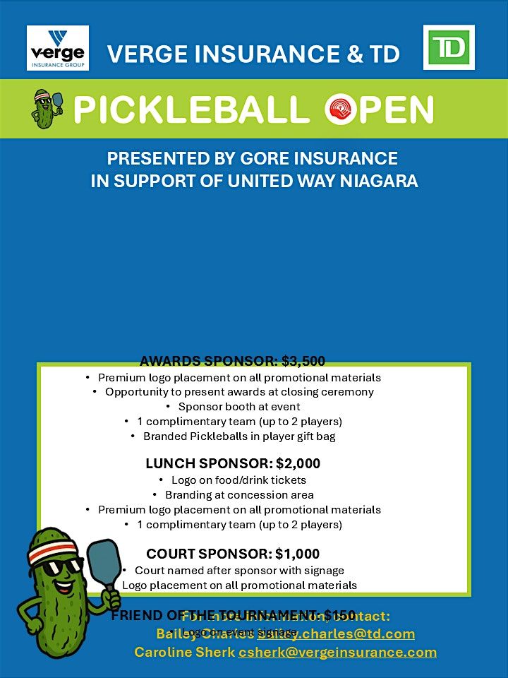 Verge Insurance & TD Commercial Pickleball Open, 29 January | Event in Niagara Falls | AllEvents