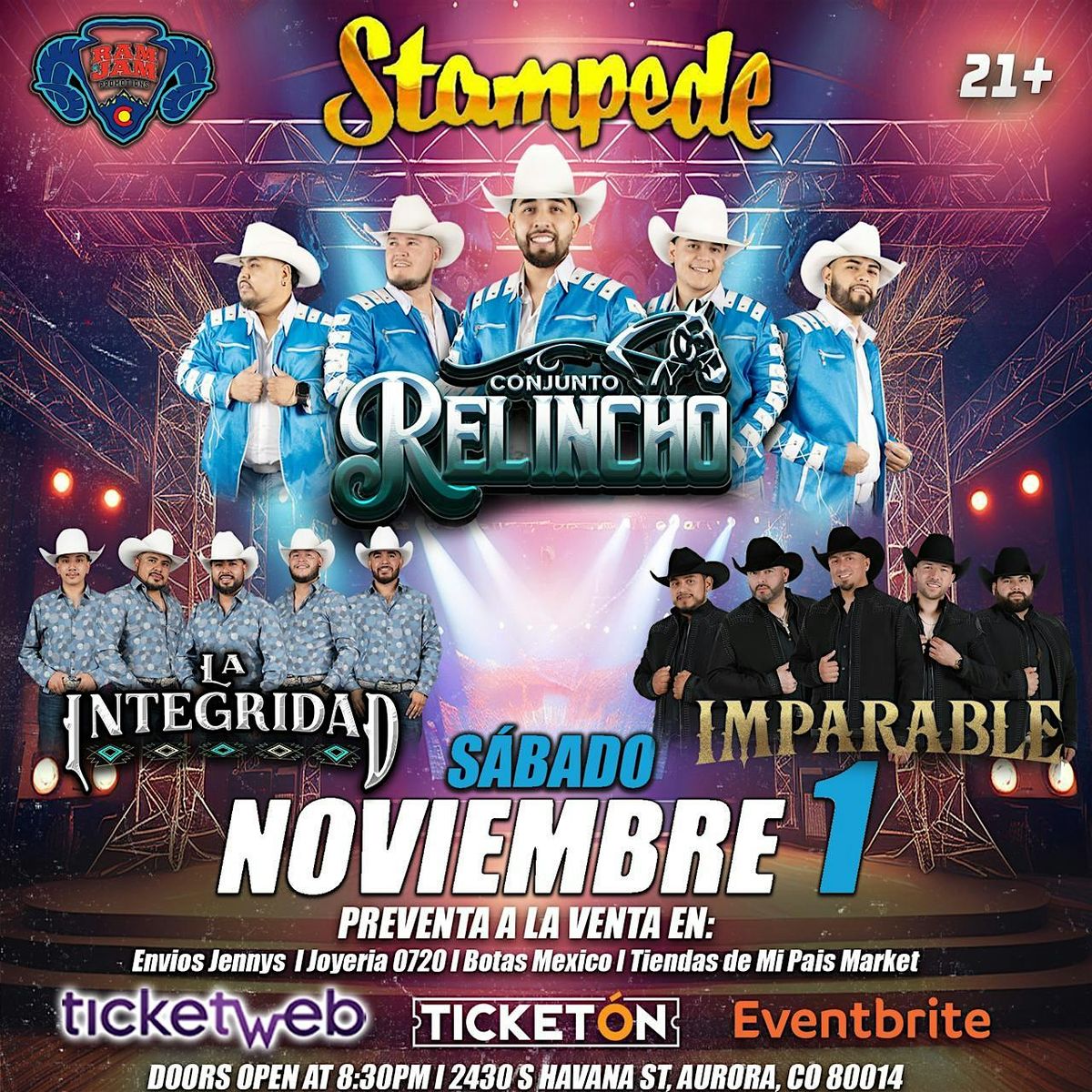 CONJUNTO RELINCHO - LA INTEGRIDAD NORTENA - IMPARABLE, 1 November | Event in Aurora | AllEvents