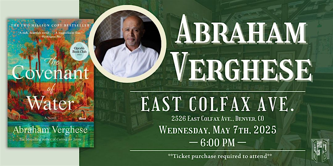 Abraham Verghese Live at Tattered Cover Colfax, 7 May | Event in Denver | AllEvents