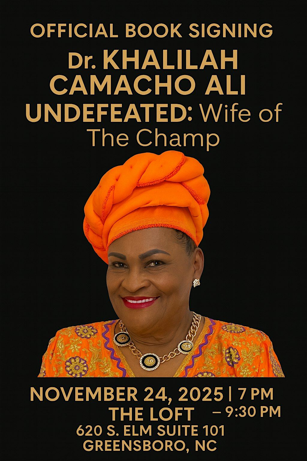 Undefeated Meet & Greet with Dr. Khalilah Camacho Ali, 9 December | Event in Greensboro | AllEvents