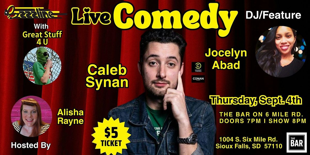 Bzzzline Presents Live Comedy w/Caleb Synan, 4 September | Event in Sioux Falls | AllEvents